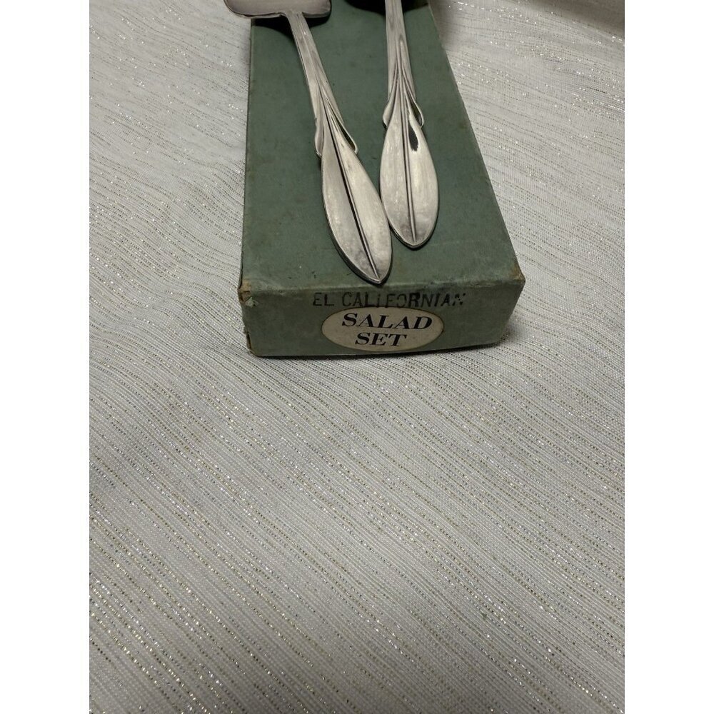 WM Rogers Mfg. Co Original Rogers Serving Spoon & Fork Ornate Decoration 8 7/8" - Picture 3 of 7
